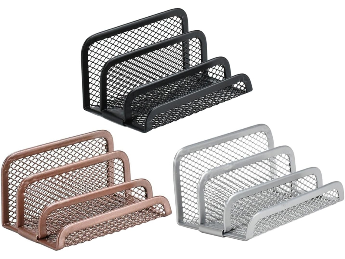 Porte-lettres De Bureau En Metal 3 Pièces Organizer Courrier Avec Compartiments Verticaux Trieur