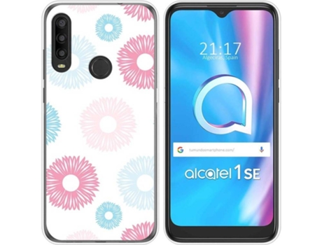 Carcasa Alcatel 1SE 2020 TUMUNDOSMARTPHONE Dibujos Transparente Flores 06 Multicolor
