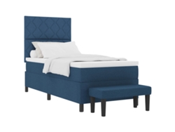 Maison Exclusive - Cama Tipo Box Spring Con Colchón Azul 100 X 200 Cm Tela