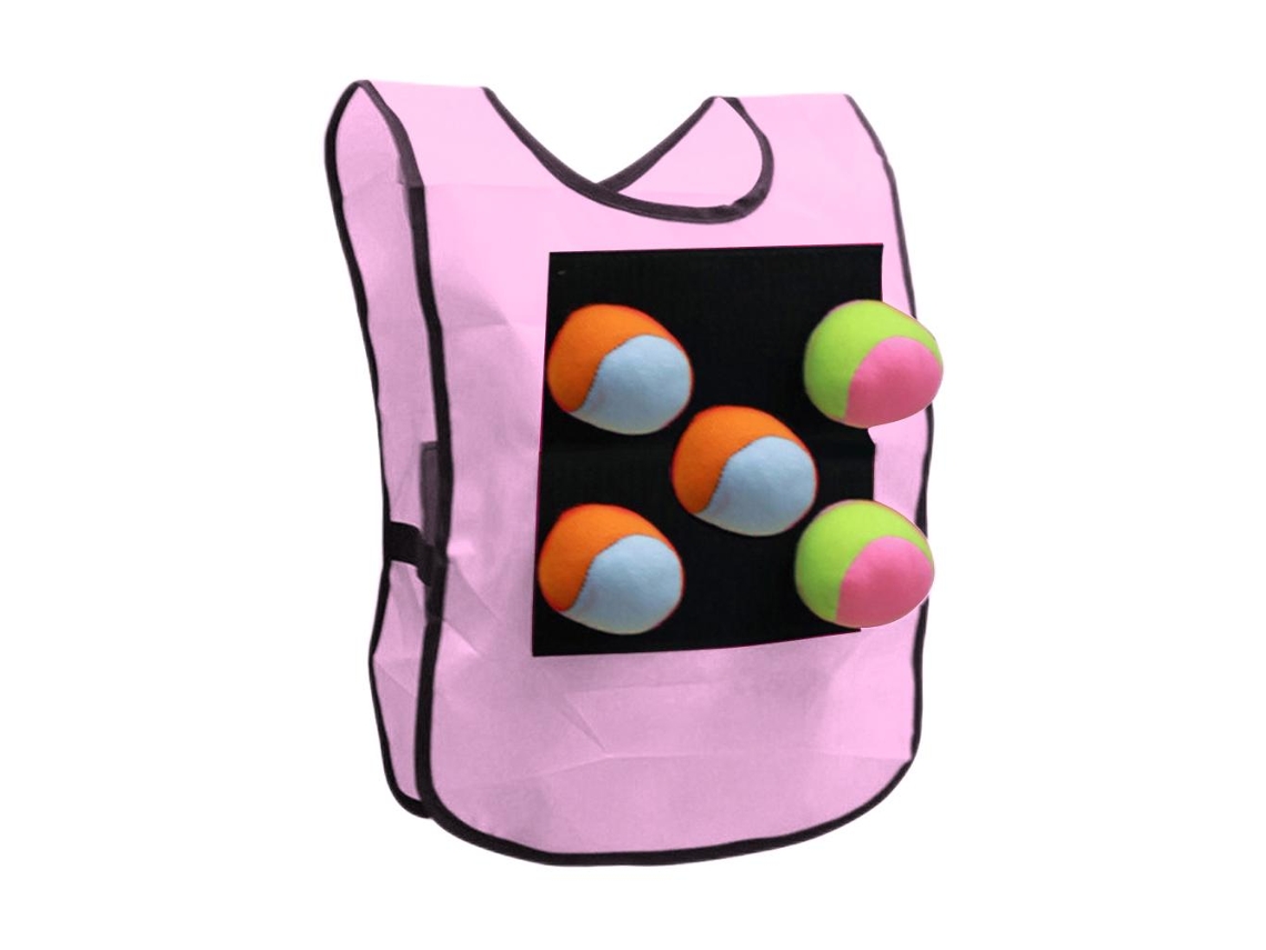 Chaleco adhesivo para dodgeball Bjww, juego de lanzamiento al aire libre con 5 pelotas para niños.