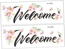 2 pegatinas de pared autoadhesivas con flores de bienvenida para decorar el salón y el dormitorio - Gokoco rosa