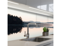Salpicaderos De Cocina Agua - Árboles - Capa De Niebla 150x60 Cm