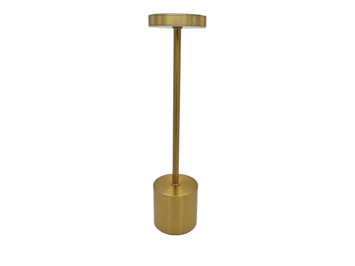 Lámpara de mesa LED de metal dorado, táctil, recargable, 3 tonos de luz regulables, 2000 mAh, Jandei