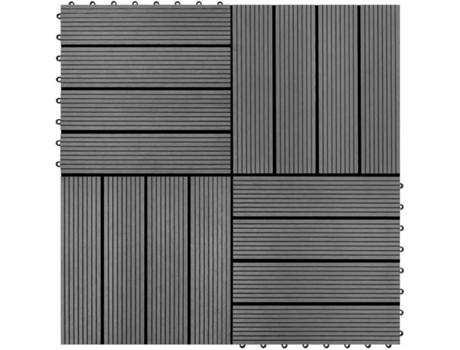 vidaXL Baldosas de WPC 30x30 cm 11 unidades 1 m² gris