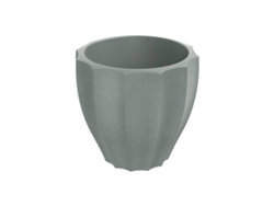 Maceta redonda rotomoldeada Well Home Rona, gris cemento Ø40x36