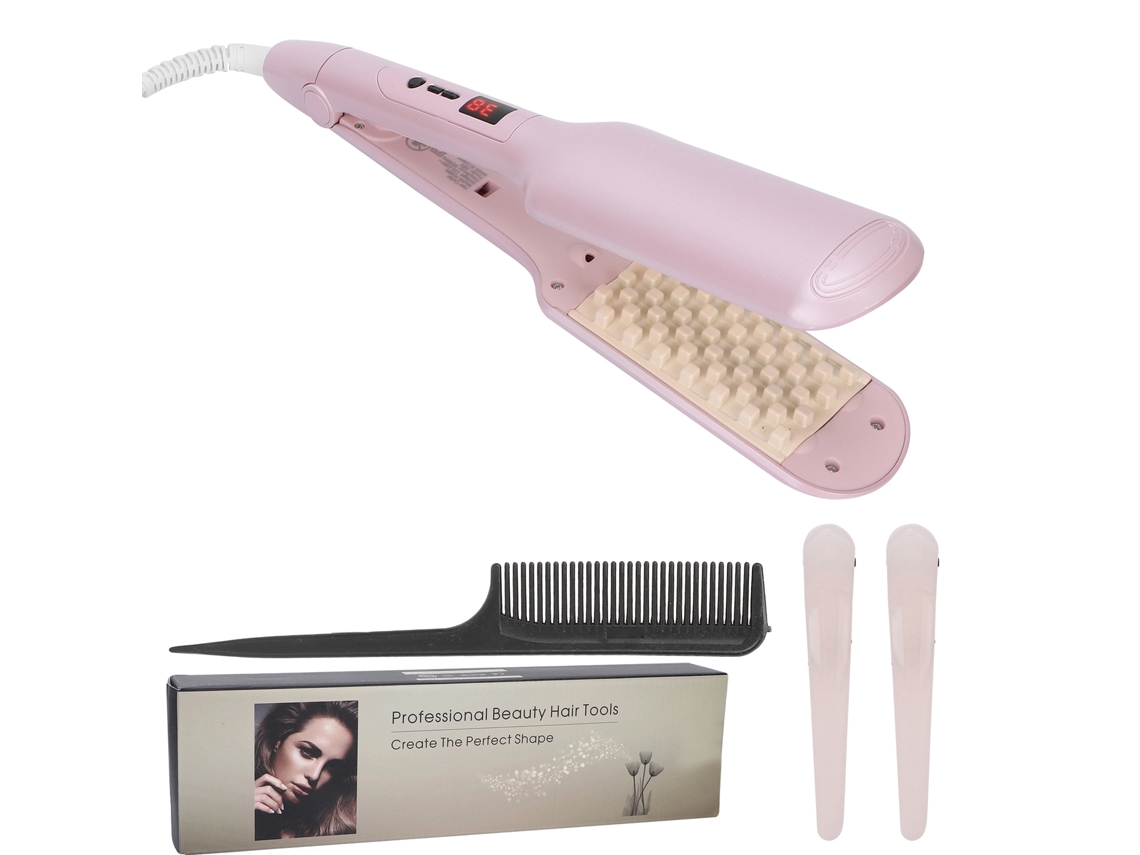 Plancha De Pelo Rizadora Volumizadora Con Rejilla, Rizador Ondulado Para Peinado Con Cerámica