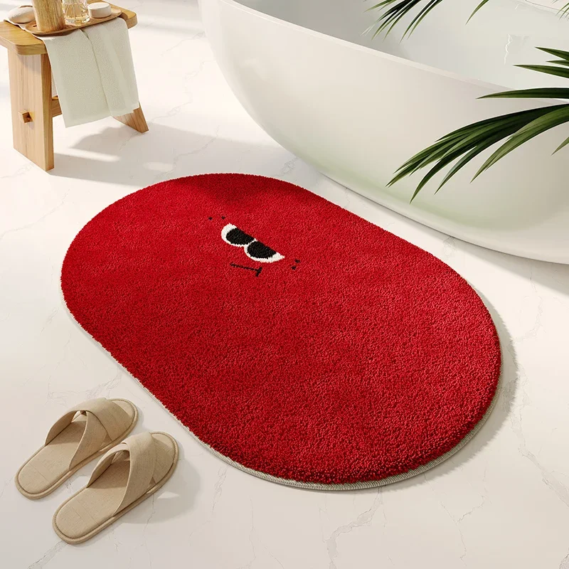 (estilo 5 40 X 60 Cm) Bonita Alfombra De Baño Con Estampado De Dibujos Animados, Divertidos Patrones De Expresión Facial, Suave Alfombra De Baño De Felpa
