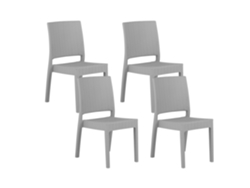 Conjunto de 4 sillas BELIANI Fossano de Material sintético Gris 60x47x89