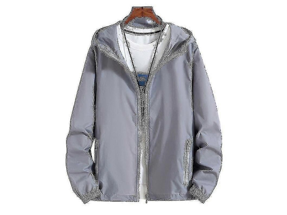2026-chaqueta Para Hombre Talla Grande 8xl-6xl Quick Dry Impermeable Spf Casual Ligera De Invierno Con Capucha Y Bolsillos