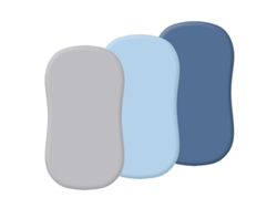 Juego De Sábanas Para Nido De Bebé Chrui 0-24 Meses Microfibra Elástico Lavable 3 Unid 81x43cm (gris Azul Cielo Azul Marino)