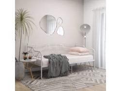 Sofá cama de 90 x 200 cm, metal blanco, WSD148684