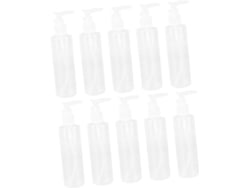 Juego De 10 Botellas De Pet Transparentes Con Dosificador, Recargables, Para Aceites, Lociones Y Más.