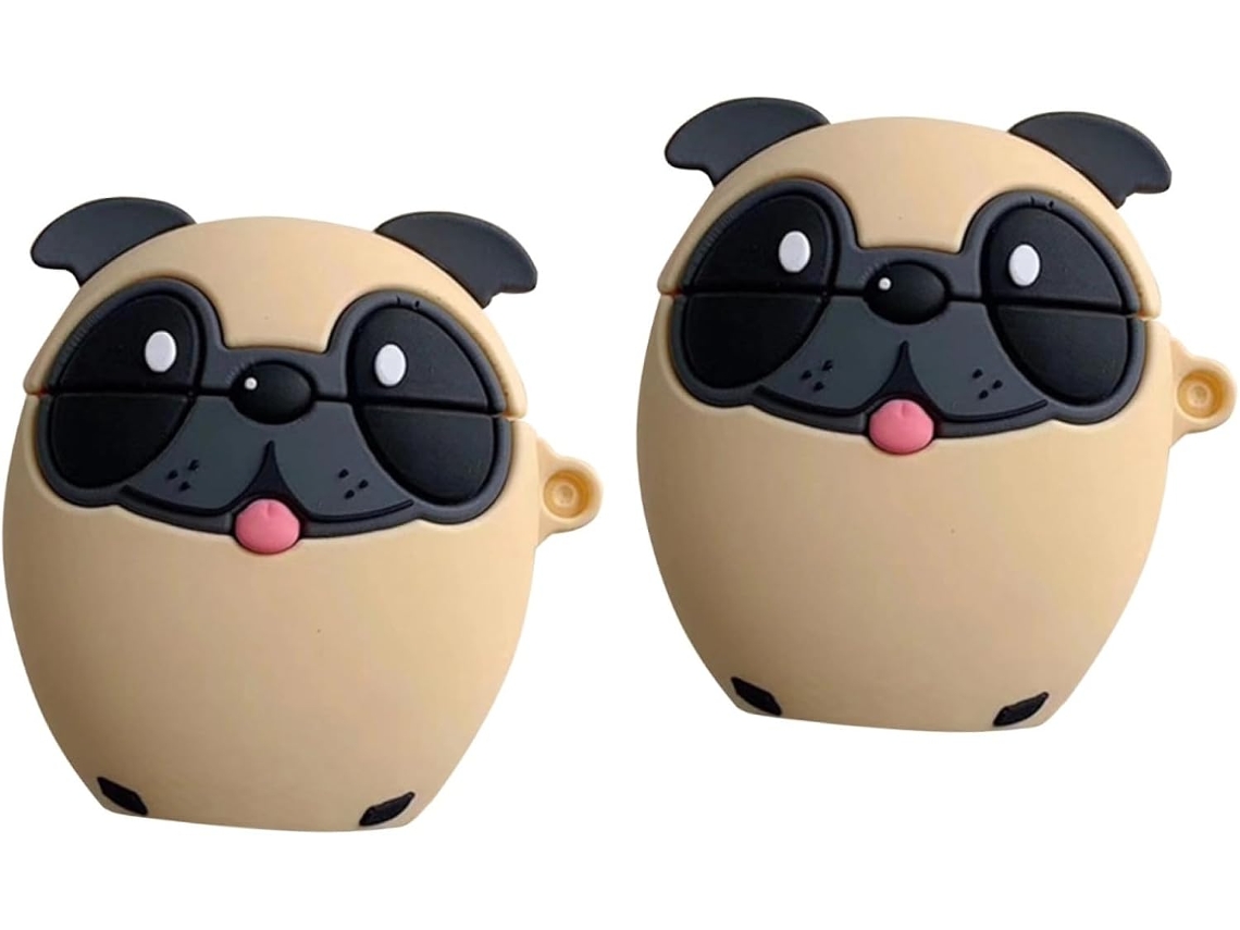 Estuche Para Auriculares De 2 Piezas Con Diseño De Animales De Dibujos Animados Y Tapa De Carga Inalámbrica.