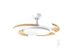 Cecotec Ventilador De Techo Con Luz Con Aspas Retráctiles Energysilence Aero 4500 Puzzle Invisible White&amp;lightwood. 30w