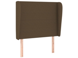 Cabecero con solapas, tejido marrón oscuro, MAISON EXCLUSIVE (93x23x118 cm)