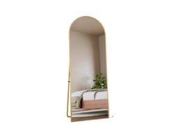 Espejo de cuerpo entero, diseño arqueado moderno, instalación independiente, oro OEM.