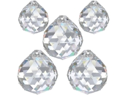 Juego de 5 colgantes de cristal transparente en forma de prisma para atrapasoles y arcoíris, cristales colgantes.