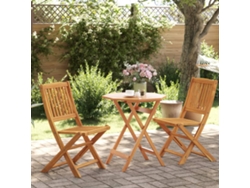 Juego de bistró plegable de 3 piezas de madera maciza de acacia, Dkd Home Decor