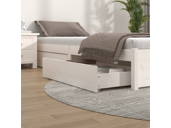 Cajones De Cama 4 Unidades Madera Maciza De Pino Blanco