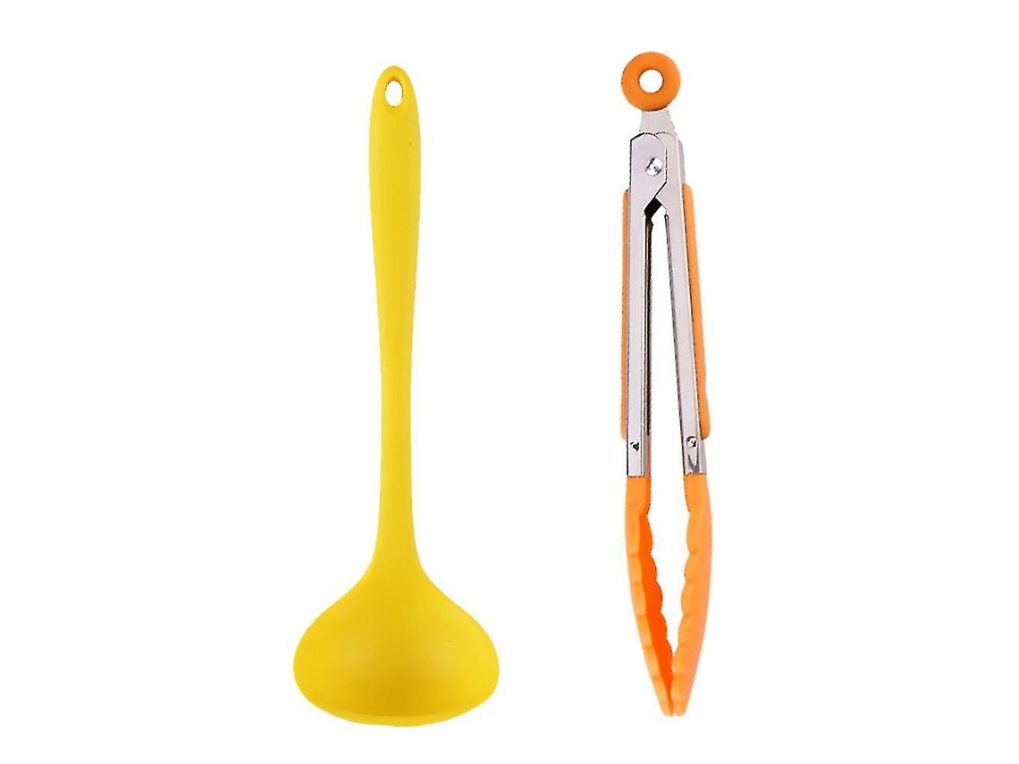 Set De Utensilios De Cocina De Silicona Resistente Al Calor Con Acero Inoxidable