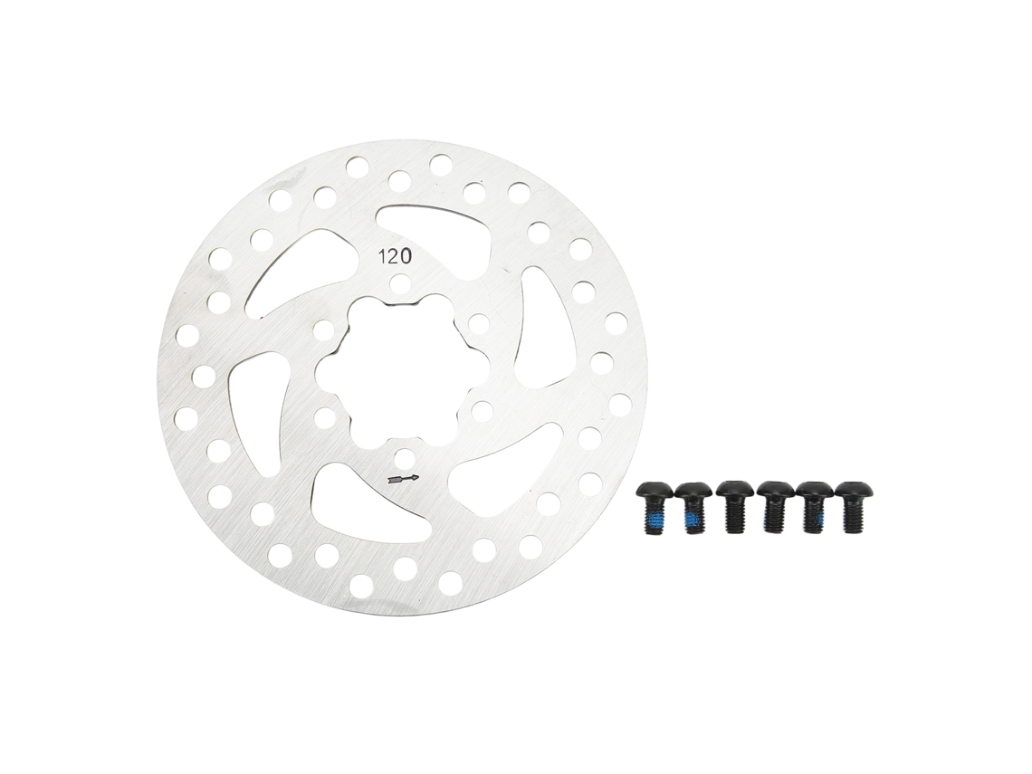 Disco De Freno Para Patinete Eléctrico De 120 Mm, Acero Inoxidable, 6 Orificios, Con Tornillos De Repuesto.