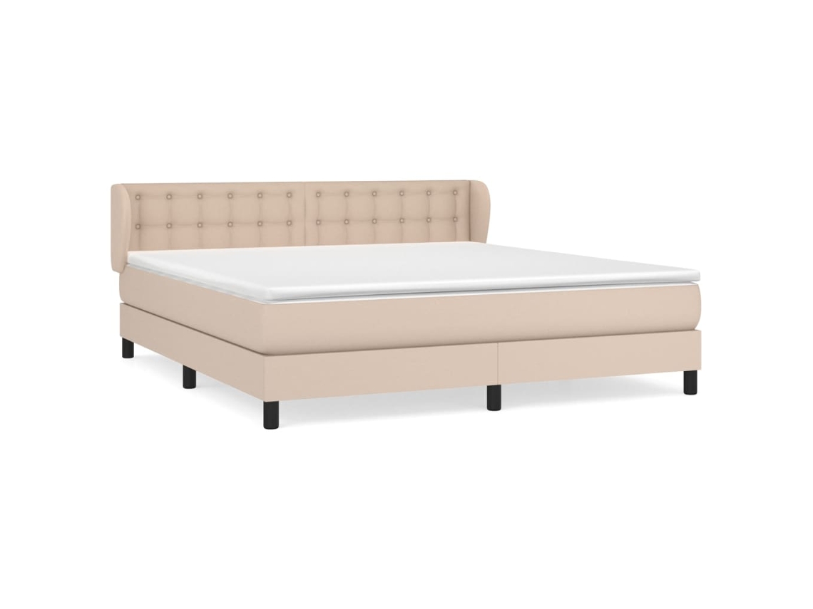 Maison Exclusive - Cama Box Spring Con Colchón Cuero Sintético Capuchino 180x200cm