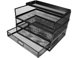 Organizador De Escritorio Multicapa Con Cajones, Negro.