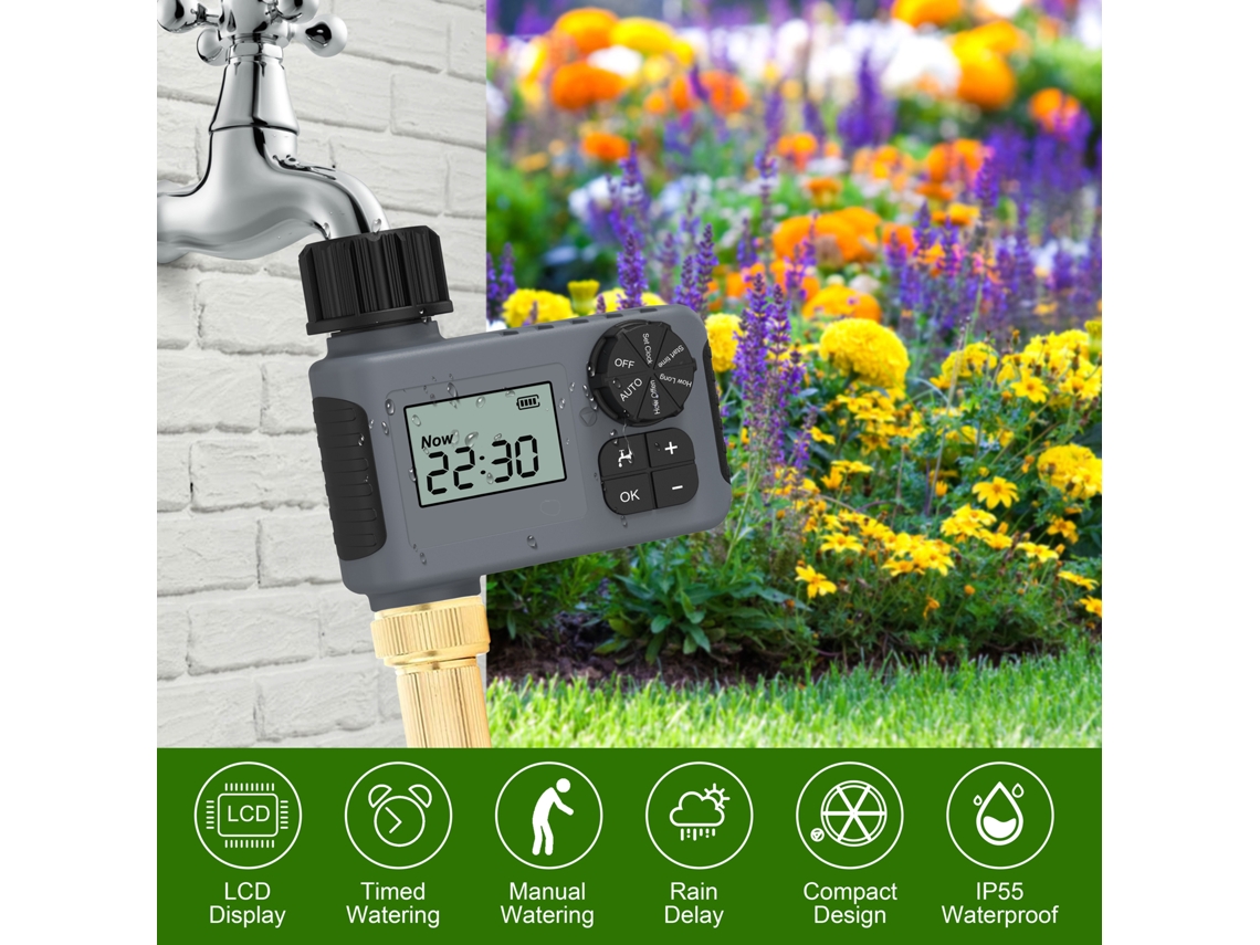 Temporizador De Riego Inteligente Con Detección De Lluvia, Modos Automático Y Manual, Bloqueo Infantil, Para Jardín/balcón.