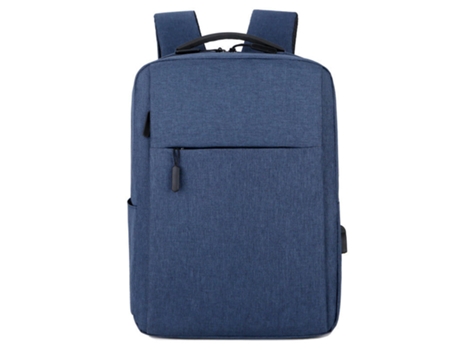 Mochila De Nylon Para Computadora Portátil Mochila De Alta Capacidad Para Hombres Con Puerto De Carga USB Mochila De Negocios-Azul