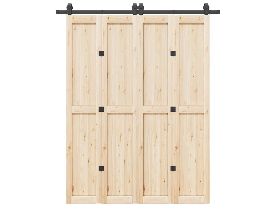 Kit de herrajes para puerta corredera de 183 cm de acero negro DKD HOME DECOR