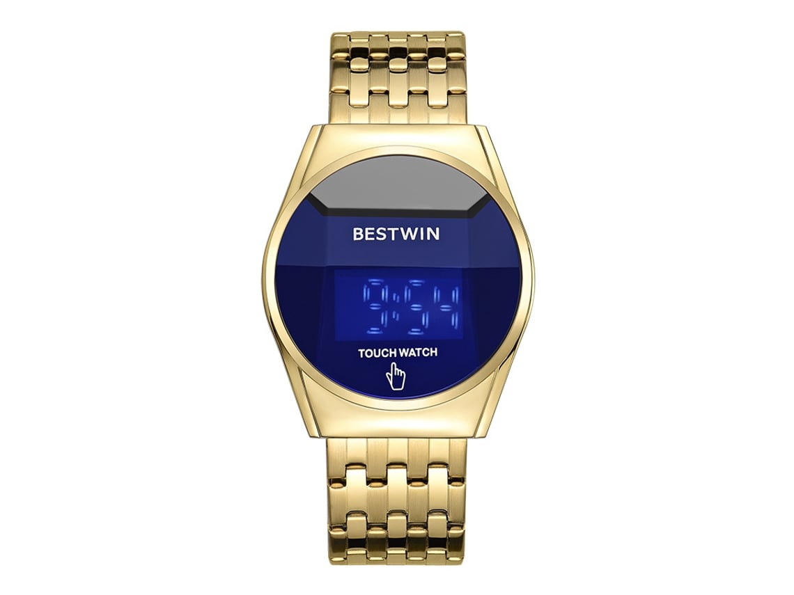Reloj De Pantalla Táctil Para Hombre (dorado Y Azul)