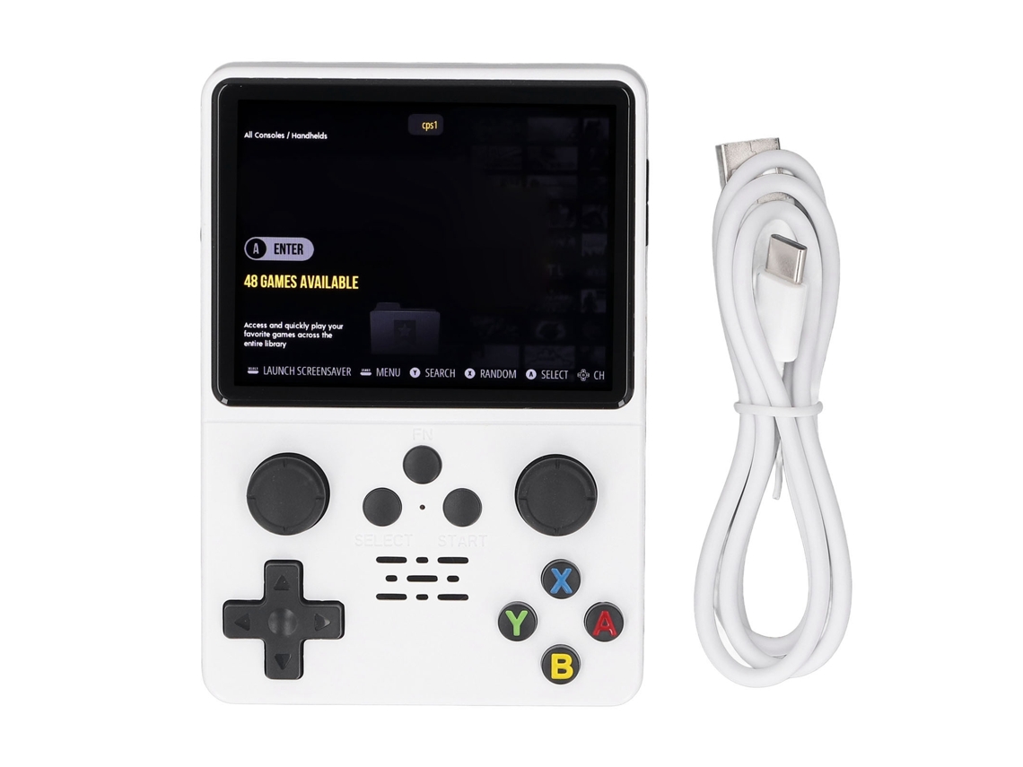 Consola De Juegos Portátil R35s, Pantalla Ips De 3,5 Pulgadas, Linux De Código Abierto, 64 Gb, Blanca