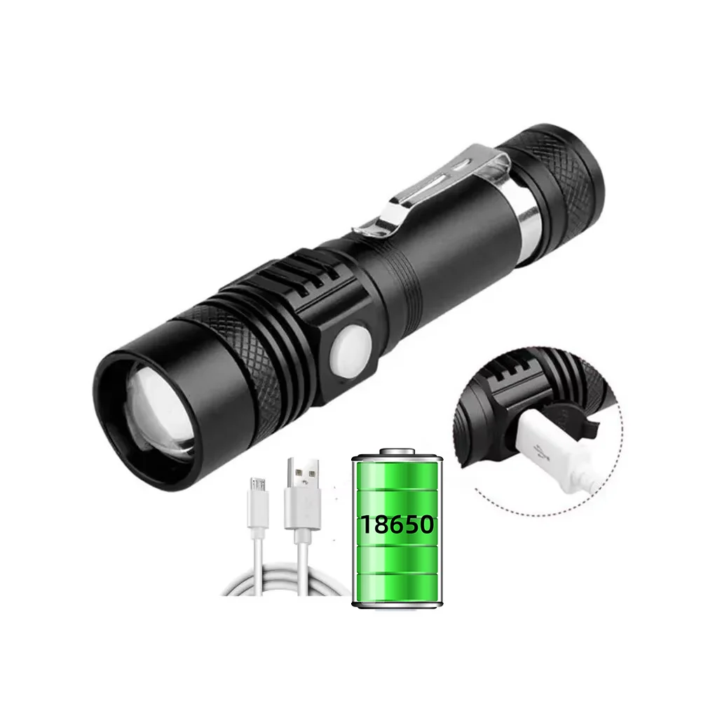 Linterna Led Superbrillante - Recargable Por Usb - Cabezal T6 - Luz Para Bicicleta - Batería 18650 - Ciclismo Al Aire Libre