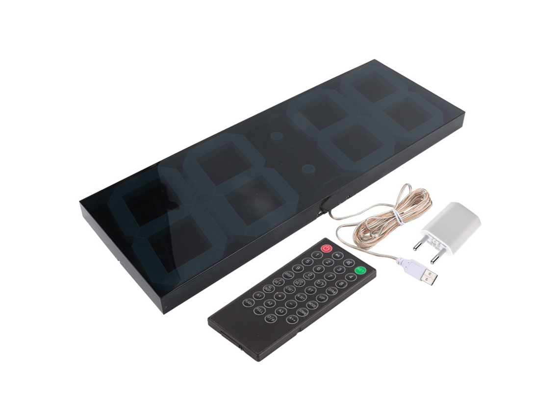 Reloj de pared electrónico digital LED con espejo 100-240 V con control remoto