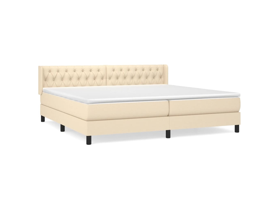Maison Exclusive - Cama Box Spring Con Colchón Tela Color Crema 200x200 Cm