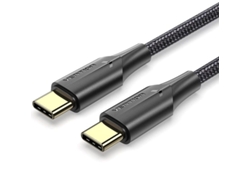 Cable Usb 2.0 Tipo-C 3A VENTION Taubd/ Usb Tipo-C Macho Usb Tipo-C Macho/ Hasta 60W/ 480Mbps/ 50Cm/ Negro