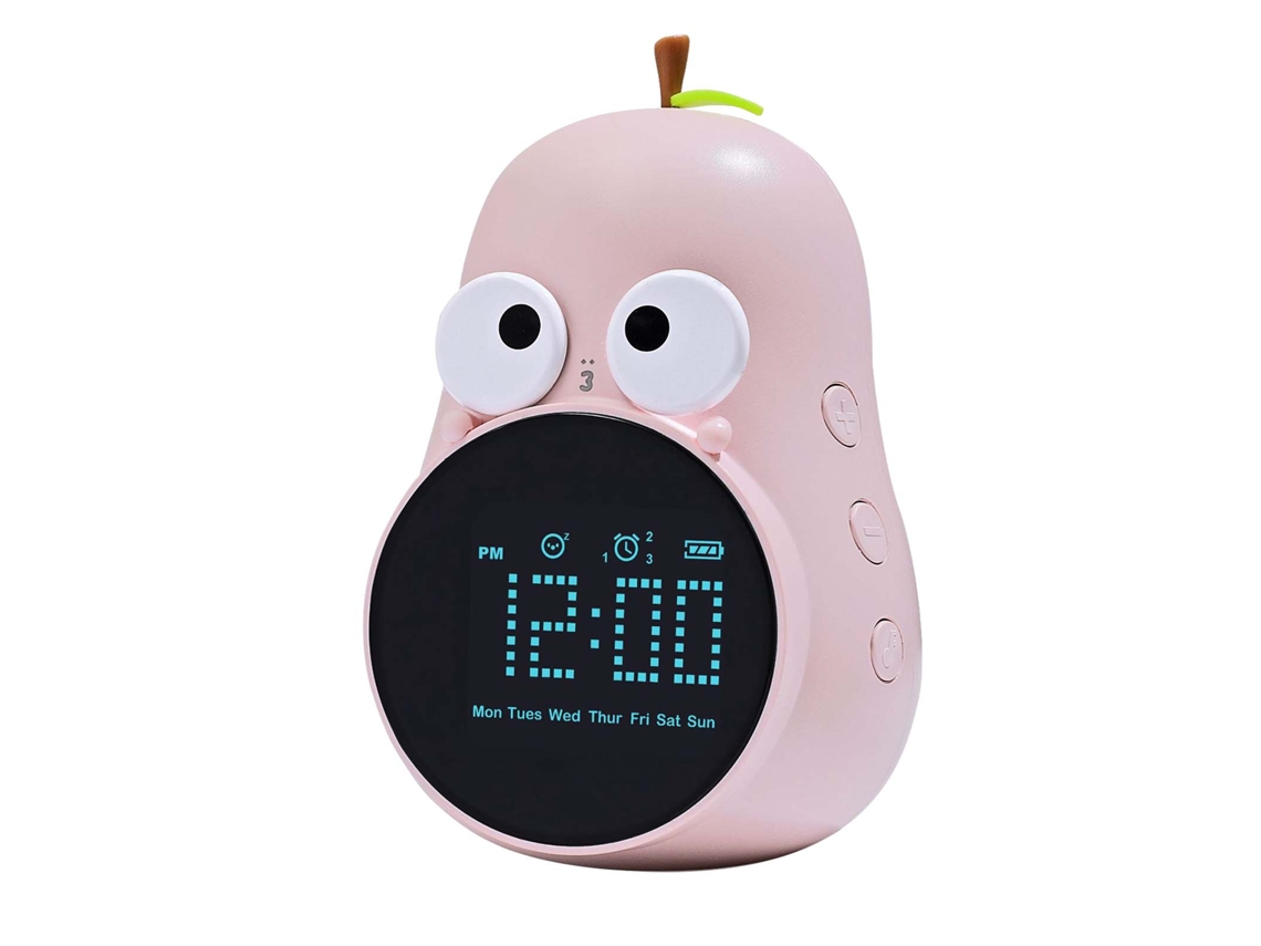 2026-reloj Despertador De Pera Cartoon Cute Para Niños Rechargeable Versión Regular Inglés Color Fucsia