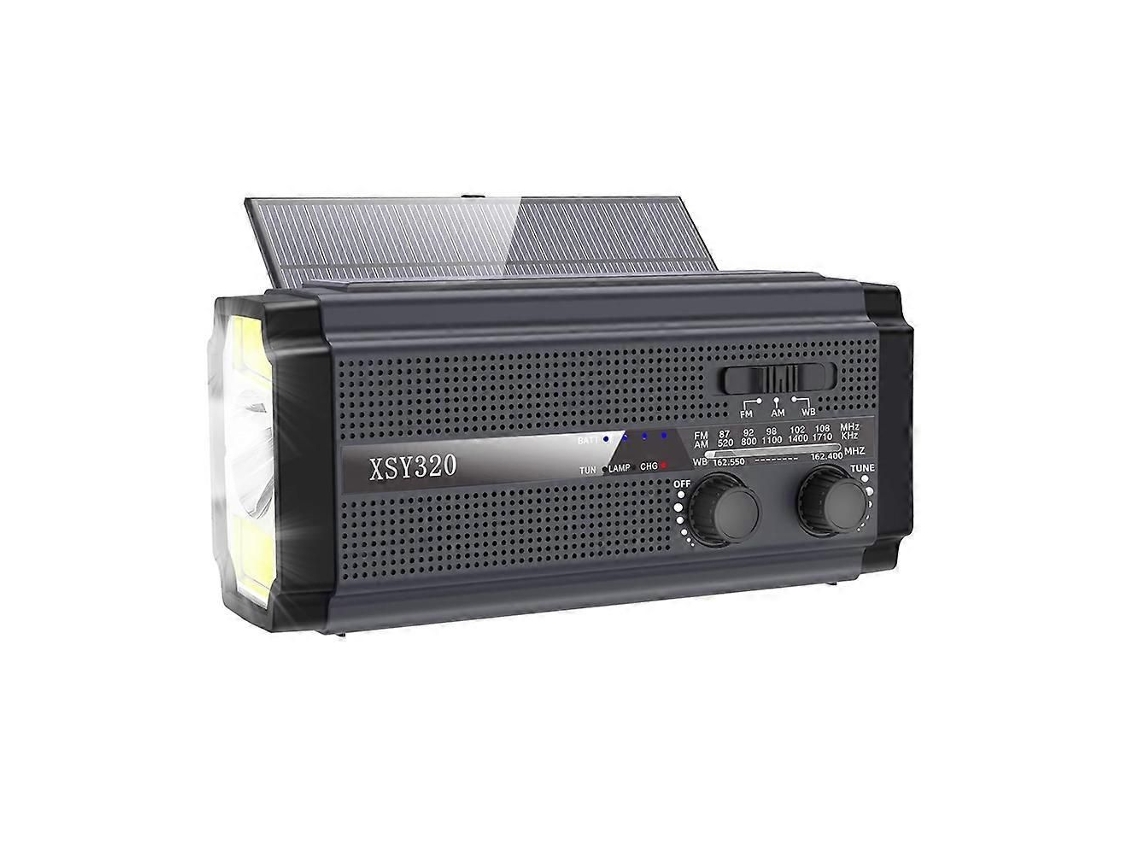 Radio meteorológica de emergencia, manivela solar, radio portátil AM/FM con 5 modos de carga, cargador de teléfono celular GOKOCO