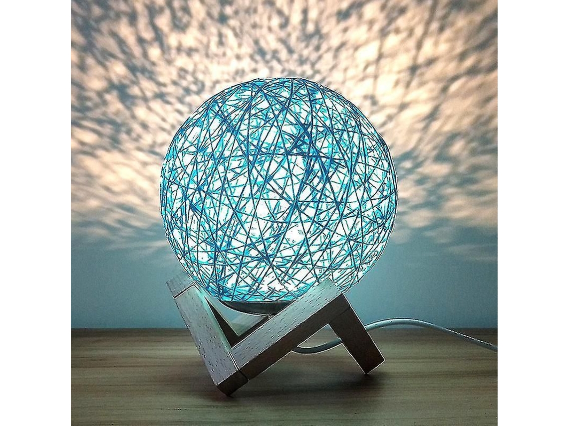 Proyector de luz nocturna LED USB, Sepak Takraw, modo de atenuación, control remoto, 3W, madera