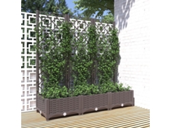 Maceta/Jardinera de Jardín con Enrejado 120X40X121,5 Cm PP Castaño