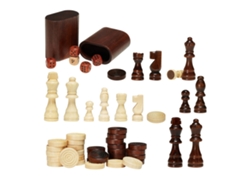 Juego de tablero y muebles Succebuy 3 en 1 de ajedrez, damas y backgammon, 45 cm