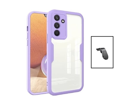 Kit De Cubierta De Protección Anti-Crash 360 + Soporte Magnético Para Automóvil De Conducción Segura L Para Samsung Galaxy A04s - Púrpura