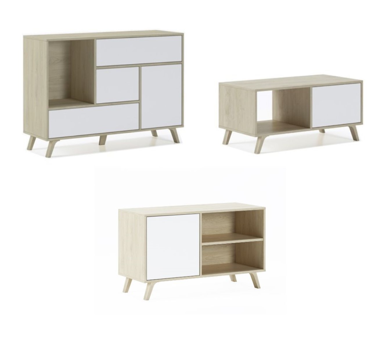 Conjunto Muebles de Salón SKRAUT HOME Melamina Beis