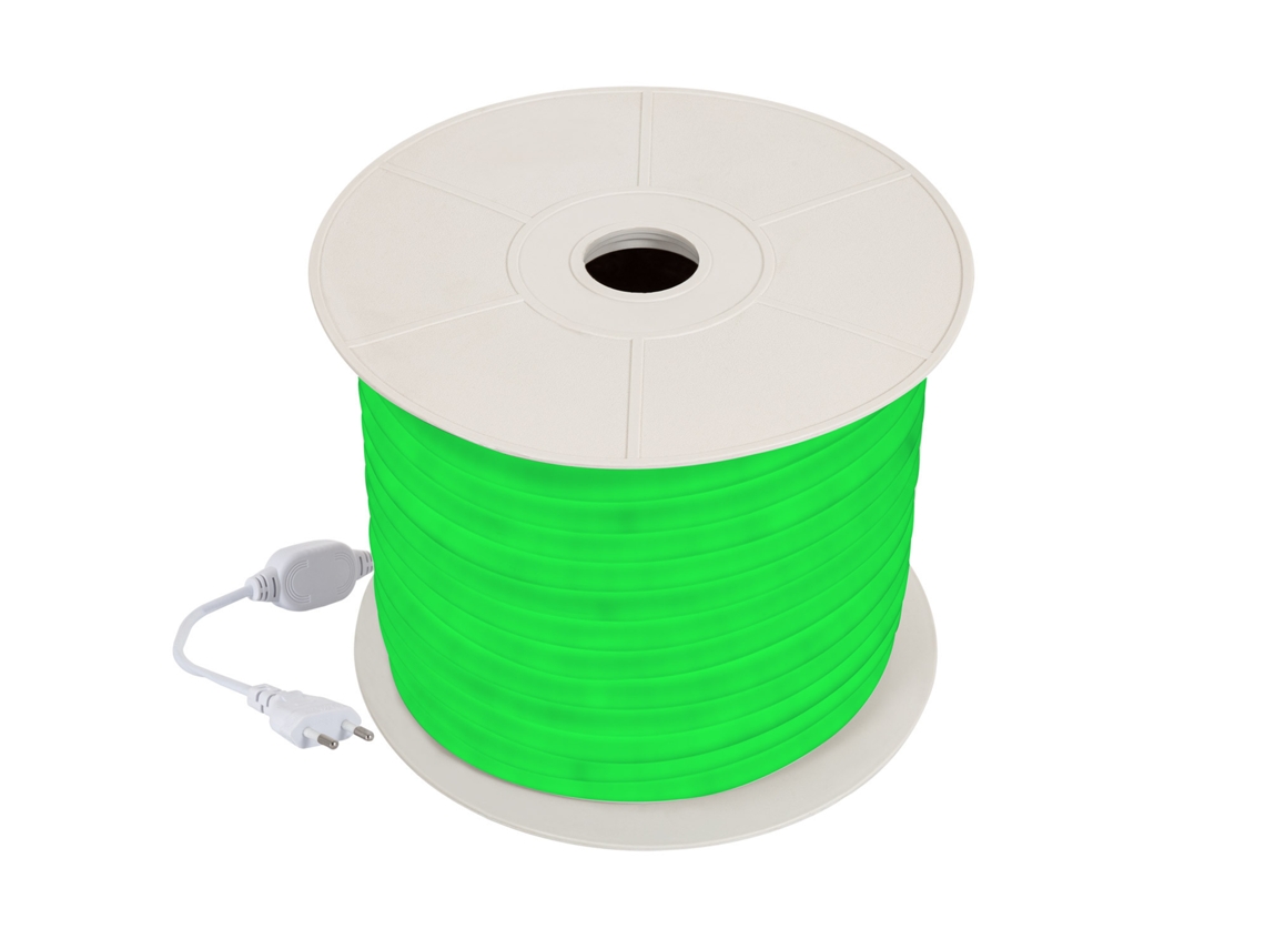 Bobina Neón LED Regulable 220V AC 120 LED/m 50 m Circular 360 Verde IP67 a Medida Corte cada 100 cm