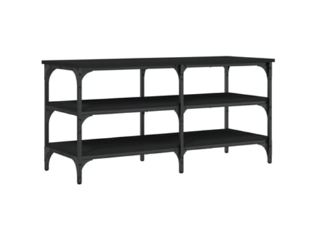 Banco zapatero VIDAXL madera de ingeniería negro (100x38,5x49 cm)
