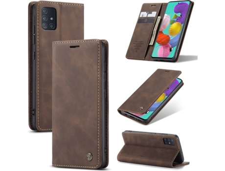 Carcasa Samsung A51 Livro Caseme Elite Marrón