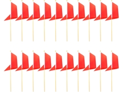 Paquete De 20 Banderas Triangulares Rojas De Bambú De Alta Visibilidad