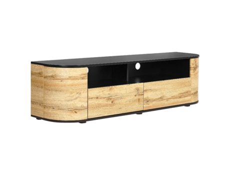 Mueble TV madera clara/negro 160 x 40 cm BELIANI Jerome