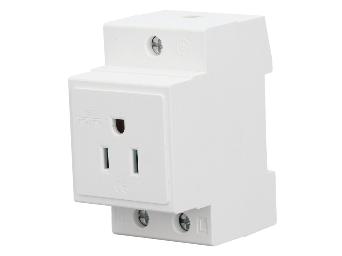 Enchufe Din Rail Con Contacto De Protección Y Tierra Para Panel De Distribución Us Ac110‑250v 15a