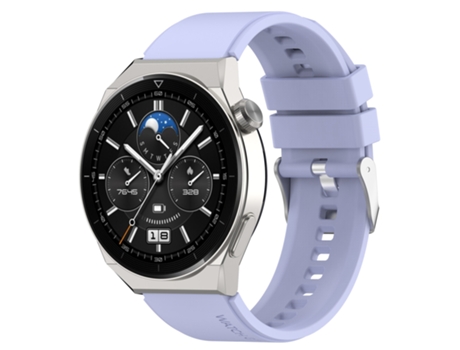 Correa de reloj inteligente para Huawei Watch GT2 Pro/GT2e 22 mm Cabeza sobresaliente Correa de silicona Hebilla plateada (púrpura)